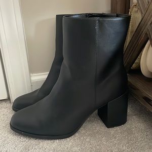 Black Target Heel Booties